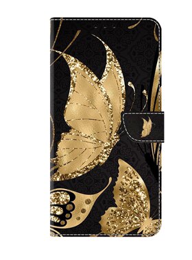 荧光金蝶适用iphone17/16/15/14/13/12/11promax苹果XR/xsmax/mini翻盖手机壳6s皮套7/8plus