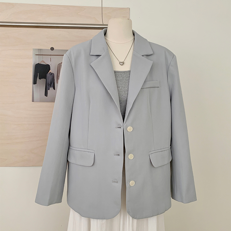 【限量清仓】韩系2025秋季新款简约翻领长袖西装外套女休闲上衣女