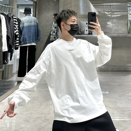 秋季纯棉打底衫立体剪裁宽松T