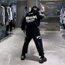 En7 tide brand fashion autumn new one-piece suit male Korean version loose trend 3M reflective tooling jumpsuit tide