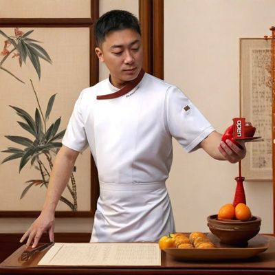白色工作服男长袖秋冬装餐饮酒店饭店餐厅后厨工衣服装厨师服食堂