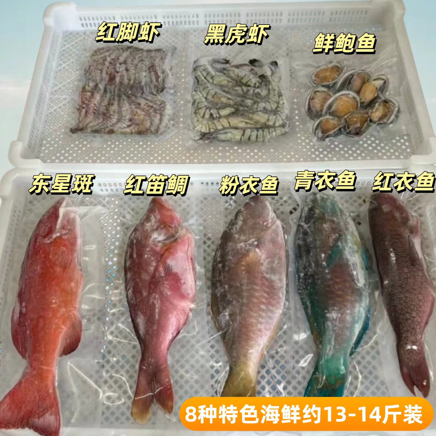 年货海鲜礼盒套装海南海鲜大礼包水产东星斑红脚虾黑虎虾顺丰包邮
