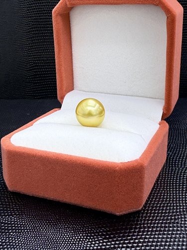 恒耀珠宝15-16mm 海水南阳金珠正圆干净养耳送女友高品礼物