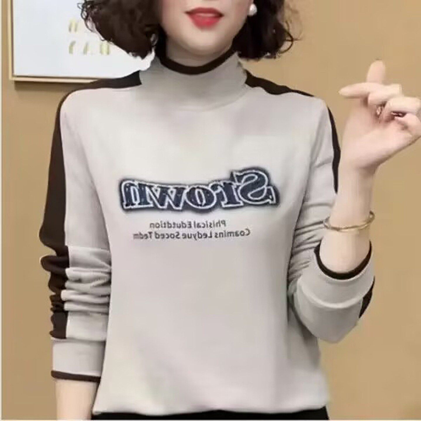 铂瑾精选女装2026新款双面绒半高领打底衫秋冬女士洋气妈妈装上a3
