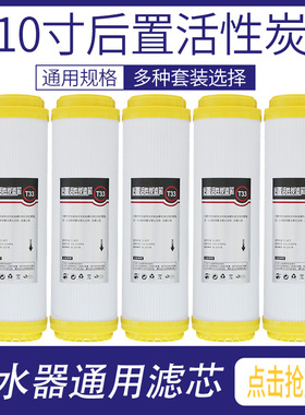 家用净水器10寸平口T33后置椰壳活性炭直饮机纯水机通用滤芯配件