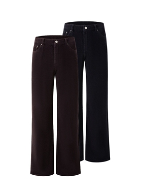 ANYWEARSTU 重磅坑条纯棉灯芯绒休闲裤微阔A字直筒立体休闲长裤