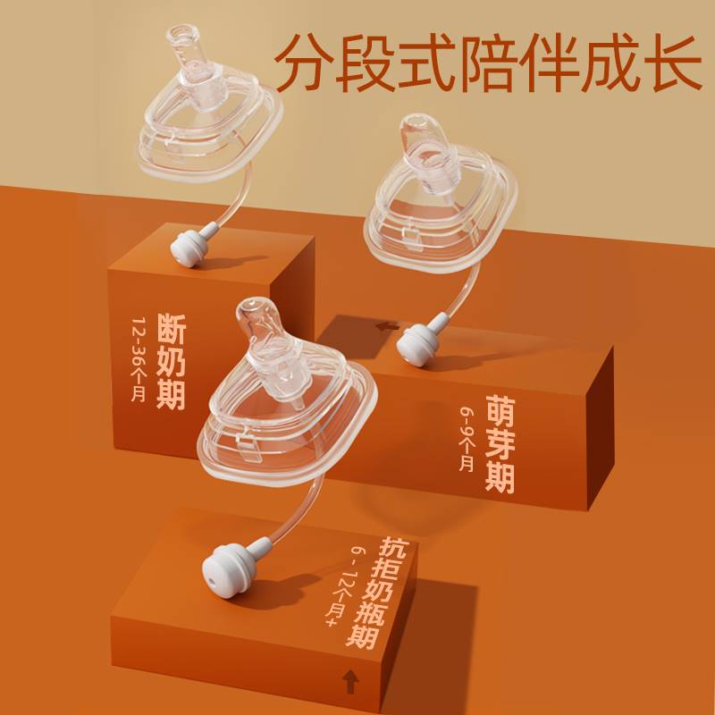 配赫根hengen奶瓶配件奶嘴学饮吸管重力球手柄鸭嘴杯奶嘴哈根直饮