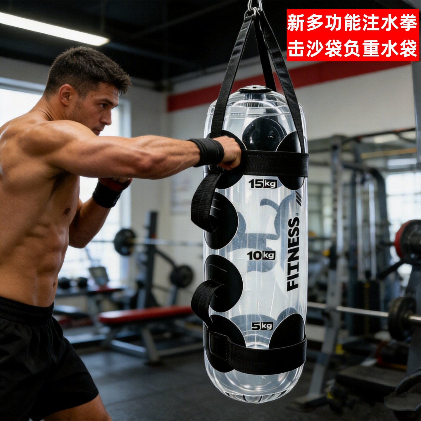 吊式负重水袋注水拳击沙袋多功能散打举重解压健身运动锻炼器材