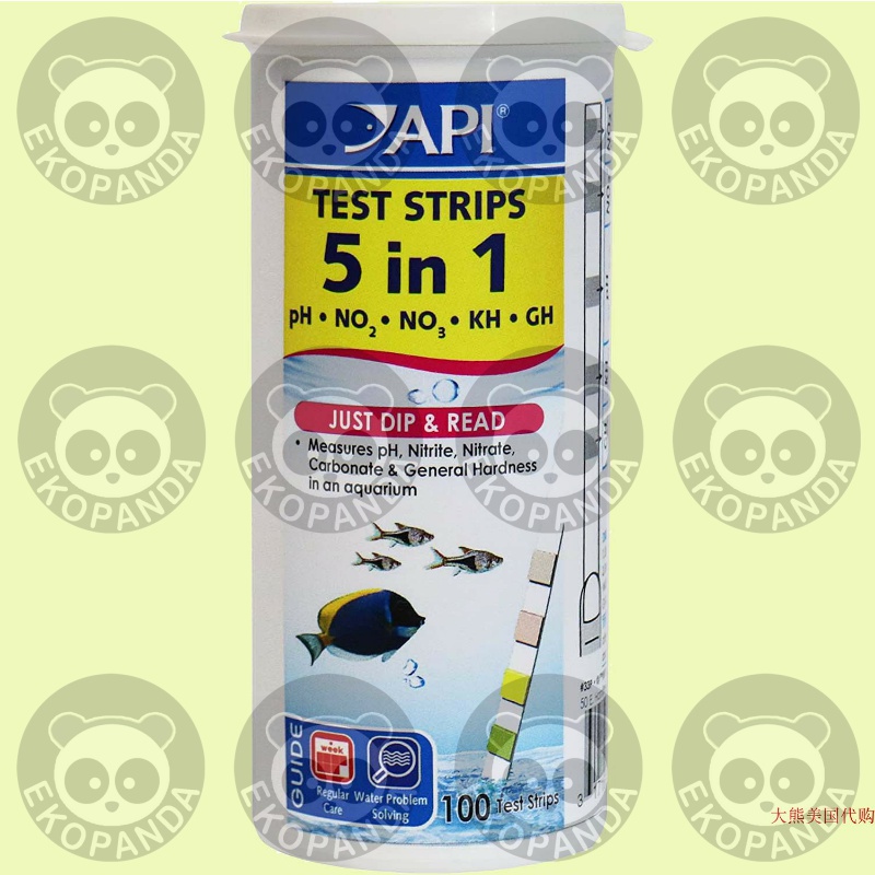 API Test Strips for Variety of Water Parameters, 5 in 1