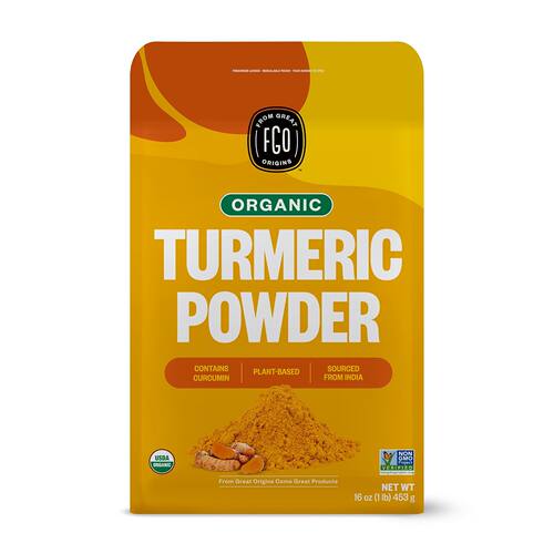 FGO Organic Turmeric Powder w/Curcumin, 1 Pound
