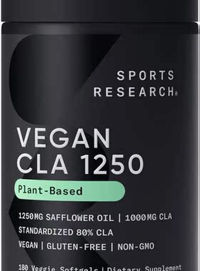 Sports Research Plant-Base Vegan CLA 1250-180 Veggie Softgel