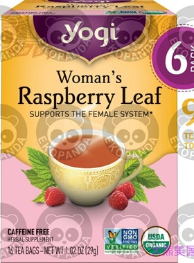 Yogi Tea, Herbal Woman's Raspberry Leaf, 16 Count, Pack of 6