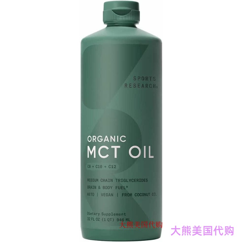 Sports Research MCT Oil from Organic Coconuts,  C8, C10, C12
