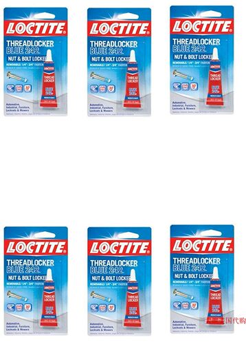 Loctite Heavy Duty Threadlocker, 0.2 oz, Blue 242, 6 Pack