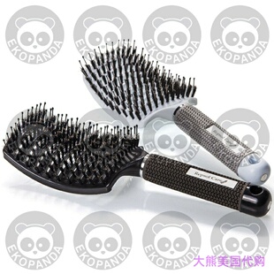 Curved and Vented Detangling Boar Bristle Hair Brush