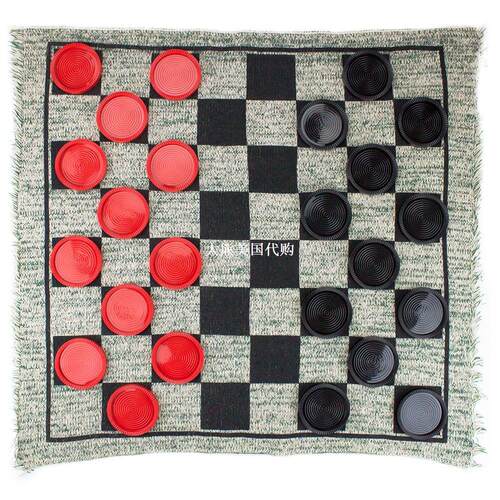 Brybelly Giant 3-in-1 Checkers and Mega Tic Tac Toe with Rug