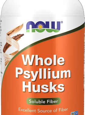 NOW Whole Psyllium Husks, Soluble Fiber, 680 g