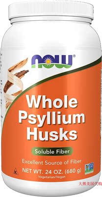 NOW Whole Psyllium Husks, Soluble Fiber, 680 g