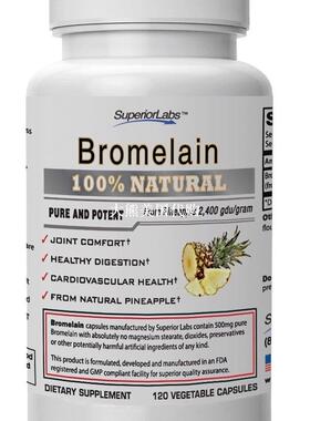 Bromelain by Superior Labs, 2400gdu/gram. 500mg, 120 V-Caps