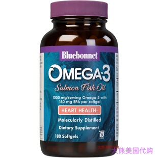BlueBonnet Natural Omega-3 Salmon Oil Softgels, 180 Count
