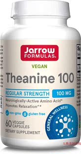 Jarrow Formulas Theanine, 100 mg, 60 Caps, Amino Acid
