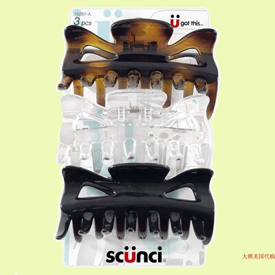 Scunci Effortless Beauty Basic Jaw Clips, Assorted Colors