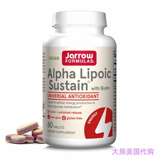 Jarrow Formulas Alpha Lipoic Sustain with Biotin, 120 tablet