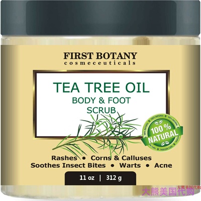 First Botany Tea Tree Oil Body & Foot Scrub, 11 oz