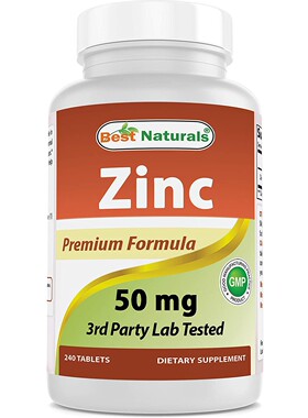 Best Naturals Zinc Supplement as Zinc Gluconate 50mg