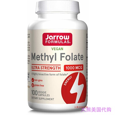 Jarrow Formulas Vegan Methyl Folate 1000 mcg, 100 capsules