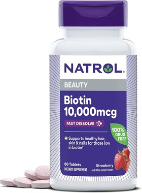Natrol Biotin Beauty Tablets, Promotes Healthy Hair, Skin