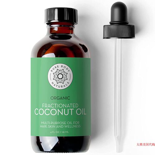 Pure Body Naturals Fractionated Coconut Oil, 4 Ounce 椰子油