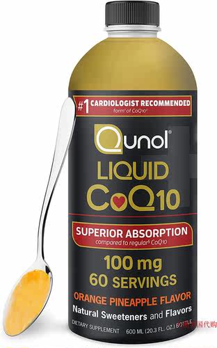 Qunol Liquid CoQ10 100mg, Superior Absorption, 600ml
