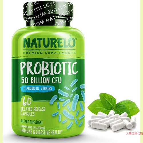 NATURELO Probiotic Supplement, 50 Billion CFU, 60 Capsules