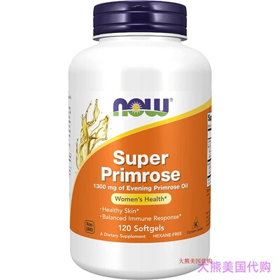 NOW Foods Super Primrose 1300 Mg, 120 Softgels
