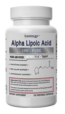 Superior Labs Alpha Lipoic Acid, 600mg, 120capsules α硫辛酸