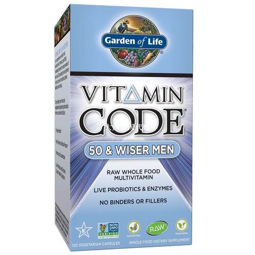 Garden of Life Vitamin Code 50 & Wiser Men's Raw Whole Food
