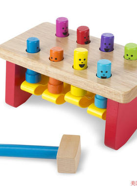 Melissa & Doug Deluxe Pounding Bench Wooden Toy 敲打玩具
