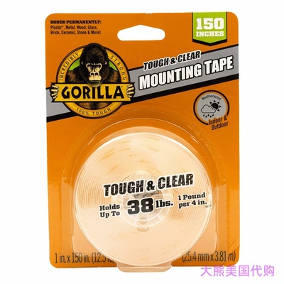 Gorilla Tough & Clear Double Sided Mounting Tape, Clear Tape