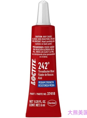Loctite 37418 242 Blue Medium Strength Threadlocker Tube,6ml
