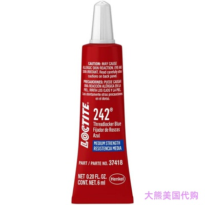 Loctite 37418 242 Blue Medium Strength Threadlocker Tube,6ml
