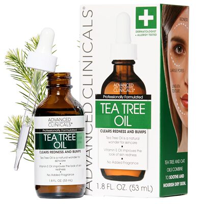 Advanced Clinicals Tea Tree Oil Clears Redness and Bumps
