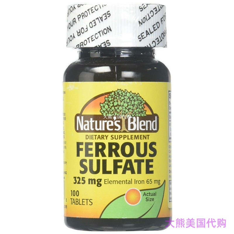 美国直邮 Nature's Blend FERROUS SULFATE TB 325MG BPK