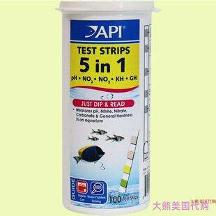 API Test Strips for Variety of Water Parameters, 5 in 1
