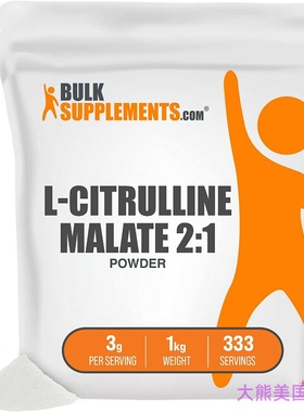 L-Citrulline DL-Malate 2:1 Powder by BulkSupplements, 1 kg