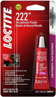Loctite Threadlocker 222 Low Strength Thread Locker Tube,6ml