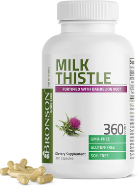 Bronson Milk Thistle Silymarin Marianum & Dandelion Root