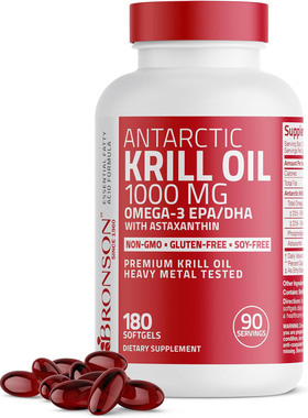 Bronson Antarctic Krill Oil, Omega-3s EPA, DHA, Astaxanthin