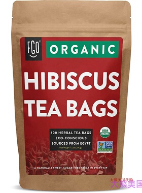FGO Organic Hibiscus Tea Bags by Feel Good Organics, 100 ct