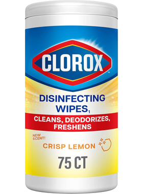Clorox Disinfecting Cleaning Wipes, Crisp Lemon, 75 Count
